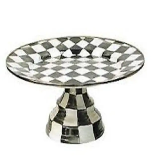 Tafel Metalen Cake Stand Party Display Set Bruiloft Ronde Schaakontwerp Woestijntaartstandaard