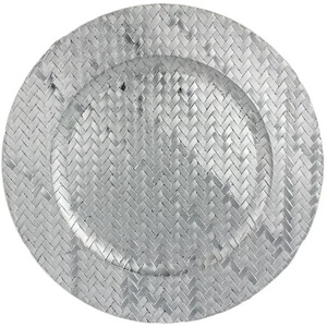 Design de luxe pour le festival Plaque de chargeur couleur or martelé Cuisine et assiette de chargeur décorative de table - Product Image 5