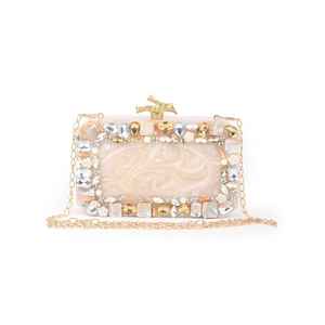 คลัทช์เรซิ่นกันน้ำเป็นมิตรกับสิ่งแวดล้อมสำหรับสาวๆของขวัญแต่งงานที่ทันสมัยพร้อมการตกแต่งที่สวยงามสำหรับการเดินทางและปาร์ตี้ - Product Image 1