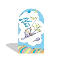 Toile de fond personnalisée pour fête d'anniversaire ou baby shower sur le thème « Oh Baby, le lieu où tu iras », pour la décoration de fête