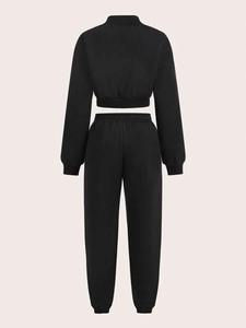 ชุดวอร์มปักลายมีฮู้ดของผู้หญิงชุดวิ่งแห้งเร็วและระบายอากาศได้ดีสีตามสั่ง - Product Image 6