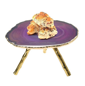 แท่นวางเค้กหินอาเกตขนาด10นิ้วทำด้วยมือดีไซน์เป็นเอกลักษณ์การแสดงที่หรูหราสำหรับเค้กขนมหวานงานฝีมือตามธรรมชาติ - Product Image 1