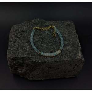Aquamarine & <b>Opal</b> Beaded <b>Bracelet</b> with Agate & Diamond Elegant Bangles - Product Image 2