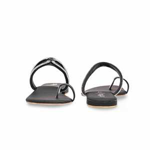 Sandales à talon fantaisie noires FN0737 Chappal - Product Image 2