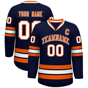 Jersey de hockey sobre hielo de equipo personalizado profesional con impresión por sublimación de secado rápido y transpirable 100% poliéster al por mayor - Product Image 2
