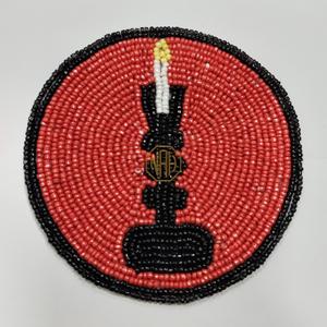 Élégance intemporelle Dessous de verre à thé perlé fabriqué à la main Design floral avec motif de vase Forme ronde Décor de table élégant Tapis et tampons - Product Image 5