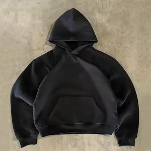 Sweat-shirt ample uni épais 500/400 g/m², sweat-shirt en coton pour homme, sweat-shirt en molleton surdimensionné, fabricant de sweat-shirt personnalisé, sweat-shirt lourd, sweat-shirt court - Product Image 3