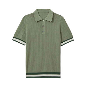 Polo classique en coton pour hommes à manches courtes, coupe ajustée, décontracté, affaires, golf, tennis, respirant, haut tendance - Product Image 1