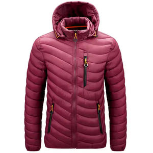 Oversized Plus Size Winter Puff Warm Men's Custom Logo Street Style Stand Collar Front Logo Bomber <b>Jacket</b> - Product Image 5