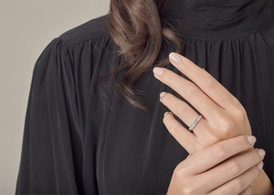 1 Carat Princess Cut Lab Grown Diamond Wedding Eternity Band <b>Ring</b> 14k Yellow Gold Rhodium Carve Channel <b>Set</b> Style for Parties - Product Image 5