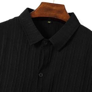 New <b>Men</b> Casual Shorts Sets Short Sleeve T <b>Shirt</b> Shorts Solid Tracksuit Set 2 Pieces Sets Polo <b>Shirt</b> With Full Button Black Color - Product Image 6