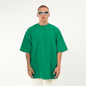 Camiseta extragrande de algodón pesado 100% para hombre estilo Hip Hop con logotipo de marca personalizado de longitud larga - Product Image 1