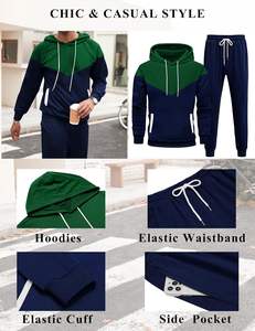 SUDADERO de algodón 100%, conjunto ligero con capucha, cierre de cordón, invierno, ecológico, lavado a la piedra, estampado de diamantes de imitación adornados - Product Image 6