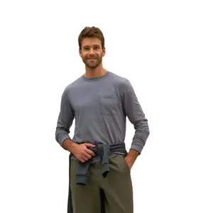 100% Organic Cotton <b>Long</b> Sleeve Knit Shirt - Classic Fit, All-Season Comfort, Available in Multiple Colours - Product Image 1