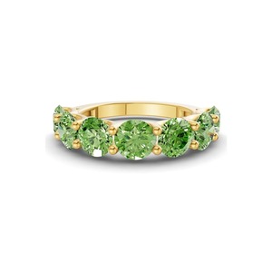 Bague essentielle en or massif 14 carats avec diamant de laboratoire vert océanique rond de 1,00 ct (tw) couleur vert océanique clarté VS 7 diamants Coastal - Product Image 2