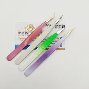 Pinzas de pestañas de acero inoxidable sostenibles profesionales, extensión de grado privado recto, pestañas de volumen puntiagudas - Product Image 4