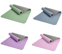 Tapete de Yoga de TPE de Doble Capa de 12 mm Antideslizante, Agradable al Tacto, para Principiantes de Pilates