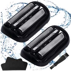 2 cabezales de afeitado de doble cuchilla para afeitadora eléctrica, mini afeitadora rotativa, cabezal de corte de repuesto impermeable IPX7 para afeitadora facial RV - Product Image 1