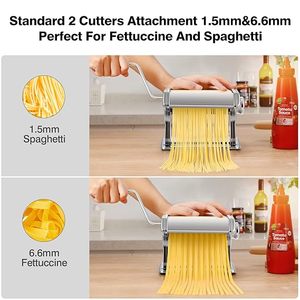Tooluck 150 Roller <b>Pasta</b> <b>Machine</b> 2-in-1 Cutter with 7 Adjustable Thickness Settings for Optimal Spaghetti Preparation - Product Image 2