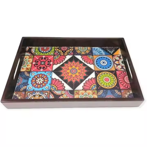 Plateau de service en bois, écologique, taille personnalisée, fête, mariage, décoration de la maison, cuisine, plateaux faits à la main - Product Image 3