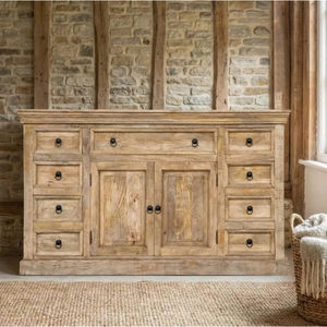 Buffet rustique en bois de manguier massif avec finition naturelle - Product Image 1