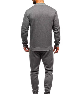 Chándal con cremallera de algodón 100% y logotipo personalizado para Hombre | Conjunto de sudadera y pantalones deportivos de moda | Traje atlético de dos piezas - Product Image 3