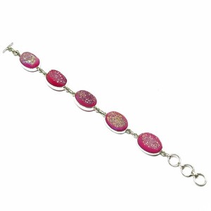Pulseras de Plata de Ley 925 con Druzy Rosa Estilo Bohemio, ¡Gran Venta! Nuevas Llegadas - Product Image 2