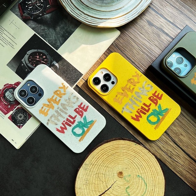100% Compostable Wheat Straw Eco Friendly UV Printed Armor Design Shockproof Camera Protector Mobile Phone Case for