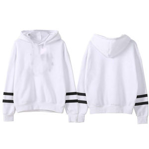 Hot Selling OEM Customized <b>Men</b> Blank Winter Hoodies String Thick Fleece <b>Hoodie</b> with Hood & Elastic Sleeves <b>White</b> Stylish Hoodies - Product Image 2