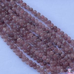 Cuentas de Cuarzo Rosa Natural de 6mm 8mm 10mm, Facetadas, en Forma de Lágrima, Grado AAA, Hechas a Mano, Color Rosa Rojo, IGI - Product Image 2