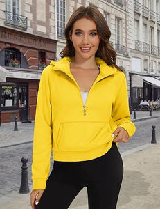 Sudadera con capucha de lana de gran tamaño para mujer de alta calidad 2025, sudadera con logotipo personalizado de bolsillo de canguro, Sudadera con capucha de temporada de otoño - Product Image 4