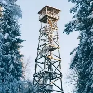 برج مراقبة من الفولاذ المغلف، برج مراقبة عالي الجودة للحماية من حرائق الغابات، بعض الأبراج ذات الدعم الذاتي