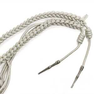 Customized Gold Lanyard Whistle <b>Cord</b> Double Tip Metallic Thread with Cotton Material for Uniforms Shoulders Ranks - Product Image 6