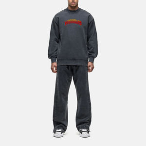 ชุดเซ็ต 2 ชิ้น เสื้อฮู้ดและกางเกงขายส่ง คุณภาพสูง ผ้าฝ้าย 100% สำหรับผู้ชาย แบบเรียบ สกรีนโลโก้ได้ ระบายอากาศดี เหมาะสำหรับฤดูหนาว - Product Image 1