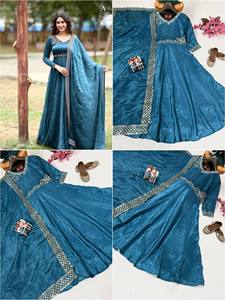 Ensemble moderne de 3 pièces de robe en soie concassée dorée pour améliorer votre garde-robe pour les occasions de fête - Product Image 6