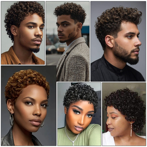 Peluca corta <span class=keywords><strong>afro</strong></span> y rizada para hombre, peluca de discoteca de los años 70 y 80, pelucas divertidas para Cosplay de Halloween de Guy Rocker para <span class=keywords><strong>disfraz</strong></span> de fiesta diaria - Product Image 6