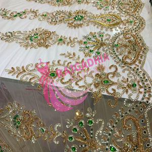 ผ้าลูกไม้แอฟริกันสุดหรู คอลเลคชั่นล่าสุด ประดับลูกปัดทำมือ ผ้าทูลล์ปักลาย ผ้ากลิตเตอร์ สำหรับชุดแต่งงาน - Product Image 2