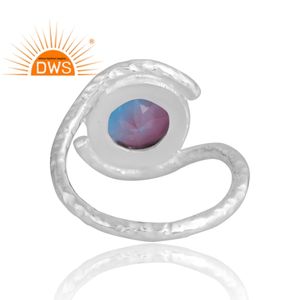 Anillo de piedras preciosas de cuarzo doblete Bio Alejandrita Natural de Plata de Ley, joyería de diseño personalizado para mujer, regalo para ella - Product Image 2