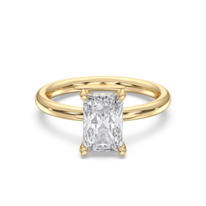 Anillo de compromiso de diamantes de moissanita de 2,10 quilates de corte radiante y redondo de quilates, hecho en plata para mujer - Product Image 5