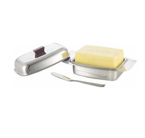 Plat à beurre en acier inoxydable Plat à beurre décoratif pour la maison Récipient à beurre de table Ustensiles de cuisine Plat à beurre de haute qualité - Product Image 2