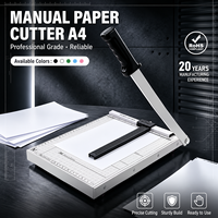 Coupe-papier A4 manuel, guillotine, coupe-papier avec base en acier, verrou de sécurité, capacité de 12 feuilles, prêt à l'emploi pour le bureau, l'école