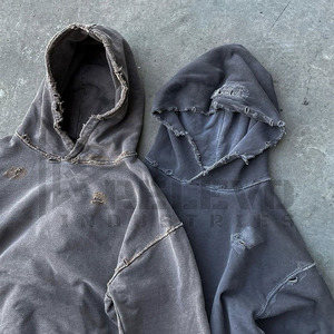 เสื้อฮู้ดผ้าคอตตอนผ้าฟลีซสำหรับผู้ชายเสื้อมีฮู้ดแบบสวมหัวมี100% ดีไซน์แบบกำหนดเองขนาดใหญ่ - Product Image 5