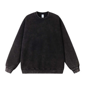 Algodón mezclado liso cuello redondo manga larga polar cuello redondo sudadera hombres personalizado cuello redondo polar sudadera pulóver suéteres - Product Image 1