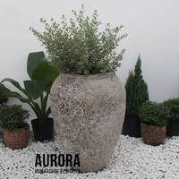 Kerajinan Tangan taman luar ruangan di Vietnam Pot tanaman keramik ornamen taman dengan Logo kustom