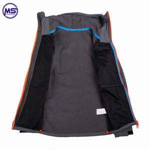 2022 veste Softshell en gros de haute qualité pour hommes impression de Logo personnalisé manches complètes avec fermeture à glissière avant mince pour l'hiver - Product Image 3