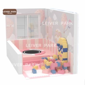 เครื่องเล่นที่มีแทรมโพลีนสำหรับเด็กอุปกรณ์สนามเด็กเล่นในร่ม - Product Image 2