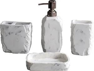 Ensemble de salle de bain en résine fait main pour la décoration intérieure, ensemble d'accessoires de salle de bain en résine de luxe, ensemble de salle de bain en résine époxy avec un design moderne - Product Image 4