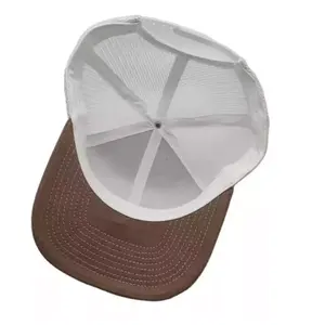 Casquette Trucker en Maille en Gros avec Broderie Personnalisée, Logo Patch Rond, 5 Panneaux, Coutures Contrastées, Chapeau de Pêche en Mer pour l'Extérieur - Product Image 3