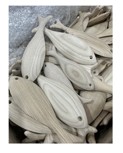 สัตว์ไม้ธรรมชาติตกแต่งผนังป้ายปลาไม้แอชพร้อมตะขอไม้สัตว์ตะขอแขวนผนังสําหรับแขวน - Product Image 6