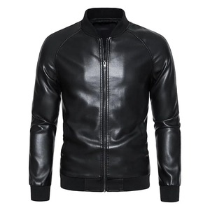 แจ็กเก็ตหนังสำหรับผู้ชายคอกลมแจ็กเก็ตหนังสำหรับผู้ชายระบายอากาศได้ดี - Product Image 1